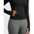 thumbnail image 5 of CRZ YOGA Butterluxe Womens Cropped Slim Fit Workout Jacket Track Athletic Full Zip Up Tops, 5 of 6