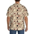 thumbnail image 3 of Fotbe Wine Glasses Camisa Estampada de Manga Corta para Hombre, Casual de Verano, Estilo Playero, Sin Arrugas-Large, 3 of 5