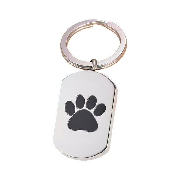 Personalized Cremation Urn Keychains, Paw Print Memorial Ash Jewelry, Stainless Steel Dog Tag Keepsake Pendant For Pet Dog Ashes