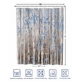 thumbnail image 4 of Split Shower Curtain for Transfer Bench, Blue Brown Forest Fabric Shower Curtains for Bathroom, Modern Oil Painting Art Tub Sliding Transfer Bench Waterproof Bath Curtains 72"x72", 4 of 9