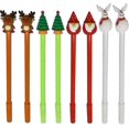 thumbnail image 1 of 28pcs Novelty Christmas Series Rollerball Pens Black Gel Ink For Office School (4 Style - Christmas Tree, Snowman, Reindeer, Santa Claus), 1 of 5