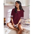 thumbnail image 2 of EKOUAER Lounge Sets for Women Casual Short Sleeve Round Neck T-Shirts Tops Biker Shorts Pajama Set Comfy Pjs Outfits, 2 of 6