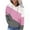 Pink, variant on BangWanChi Trendy Queen Hoodie Half zip Women's Casual Color-Matching Long-Sleeved Pocket Hoodie