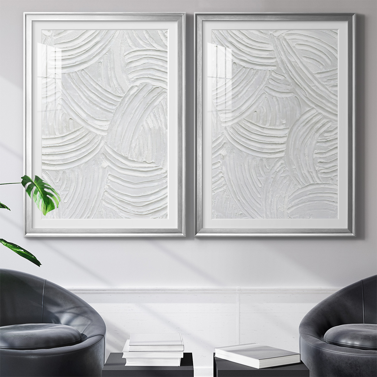 Wexford Home Sandstone Grooves I Premium Framed Print, 26.5" x 36.5" - Ready to Hang, Silver (Set of 2)
