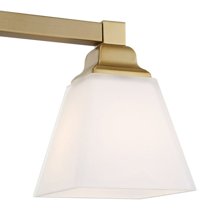 Regency Hill Mencino Modern Wall Light Warm Brass Hardwire 35 1 4 5 Light Fixture Etched Opal Glass Shade for Bedroom Bathroom Vanity Living Room