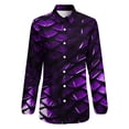 thumbnail image 4 of Purple Dragon Scales Long Sleeve Blouse Woman Streetwear Casual Shirts Summer Oversize Woman Streetwear Clothing Birthday Present, 4 of 7