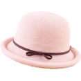 thumbnail image 4 of CoCopeaunts Cotton Linen Knitted Breathable Bowler Hat Literary Rolled Edge Small Knot Women Bucket Hat Outdoor Leisure Hundred, 4 of 8