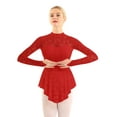 thumbnail image 3 of iEFiEL Womens Turtle Neck Long Sleeve Figure Skating Ballet Dance Leotard Dress Costume, 3 of 8