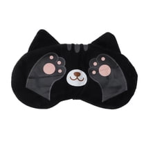 Unique Bargains 1 Pc Cartoon Cat Paw Eye Mask for Home Black Fleece