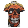 thumbnail image 4 of Sunflower Skull (9) Men Zipper T-shirt Summer Casual Short Sleeve T-shirt Top, 4 of 7