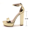 thumbnail image 2 of COM STAR Women’s Platform Block Heel Sandals Ankle Strap Open Toe High Heel Sandals Fashion Chunky Heel Dress Sandals for Party, Wedding, Evening and Summer Wear, 2 of 7