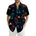 thumbnail image 3 of JGNGSHN Halloween Button Down Shirt for Men Casual Short Sleeve Hawaiian Shirt Funny Pumpkins Skull Print Tees Summer Fall Clothes, 3 of 8