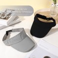 thumbnail image 4 of Armscye 2-Pack Adjustable Sun Visor Hat, Unisex, Gray Black, Quick Dry, Lightweight, Extra Long Brim, Perfect for Outdoor Activities, 4 of 7