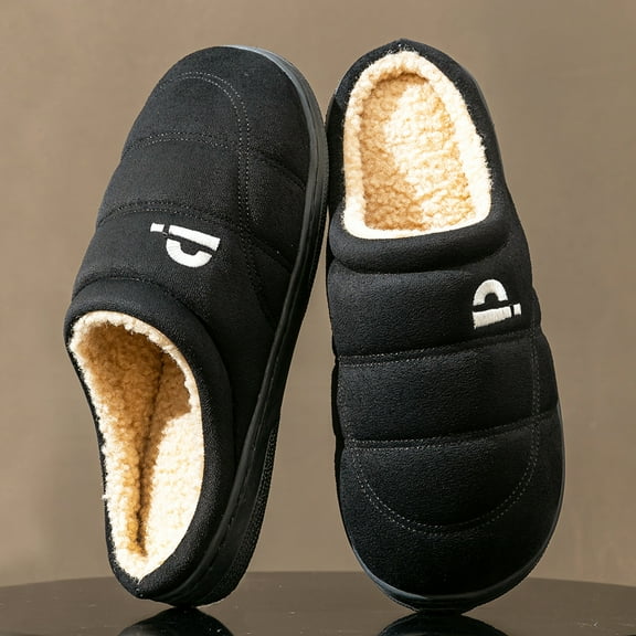 Pmoiste House Slipper for Men Comfort Memory Foam Non Slip Soft Suede Warm Winter Slip On Slipper