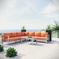 thumbnail image 2 of Modway Shore 6 Piece Outdoor Patio Aluminum Sectional Sofa Set, 2 of 7