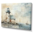 thumbnail image 2 of Designart "Minimalist Grey Lighthouse On The Horizon II" Beach Light House Wall Art Living Room, 2 of 7