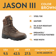 Herman Survivors Mens Jason III 8 Steel Toe Work Boot