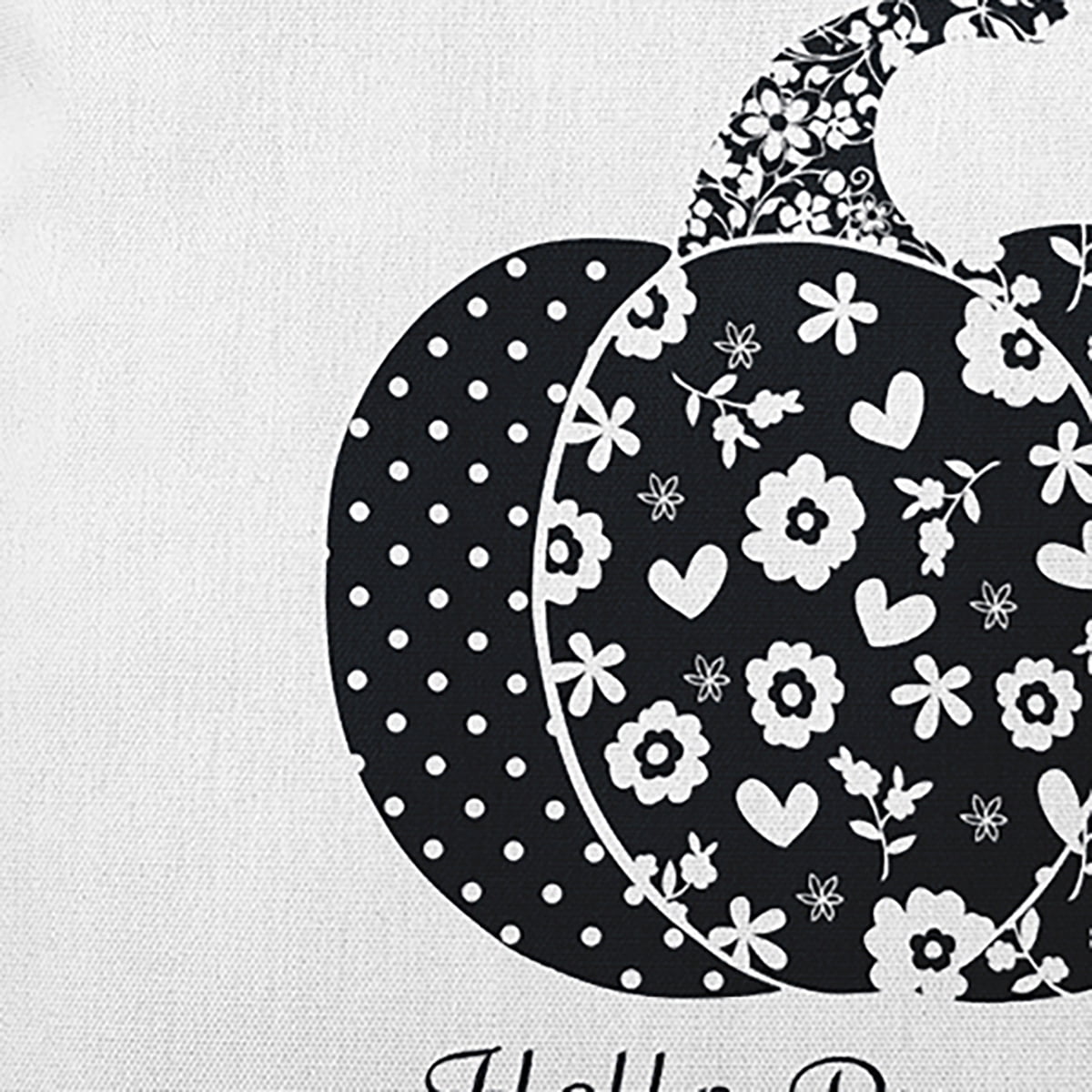 20" x 14" Simply Daisy Hello Pumpkin Polyester Indoor/Outdoor Pillow, Black Qty 1