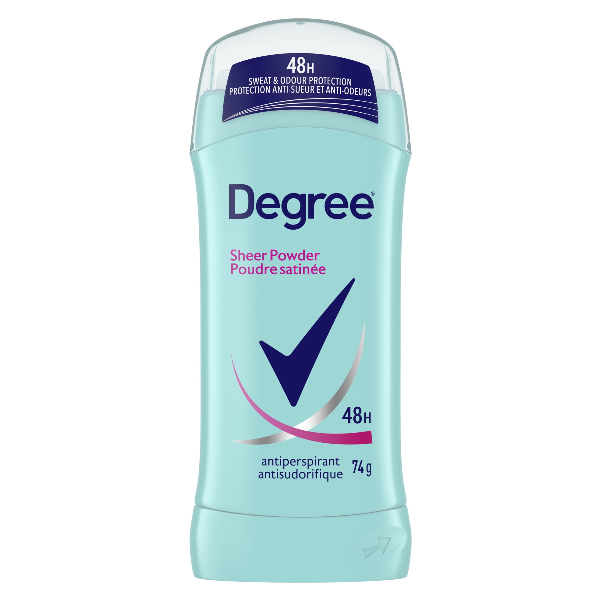 Antisudorifique en Bâton pour Femmes Degree Poudre Satinée Protection Contre la Transpiration et les Odeurs 48 Heures