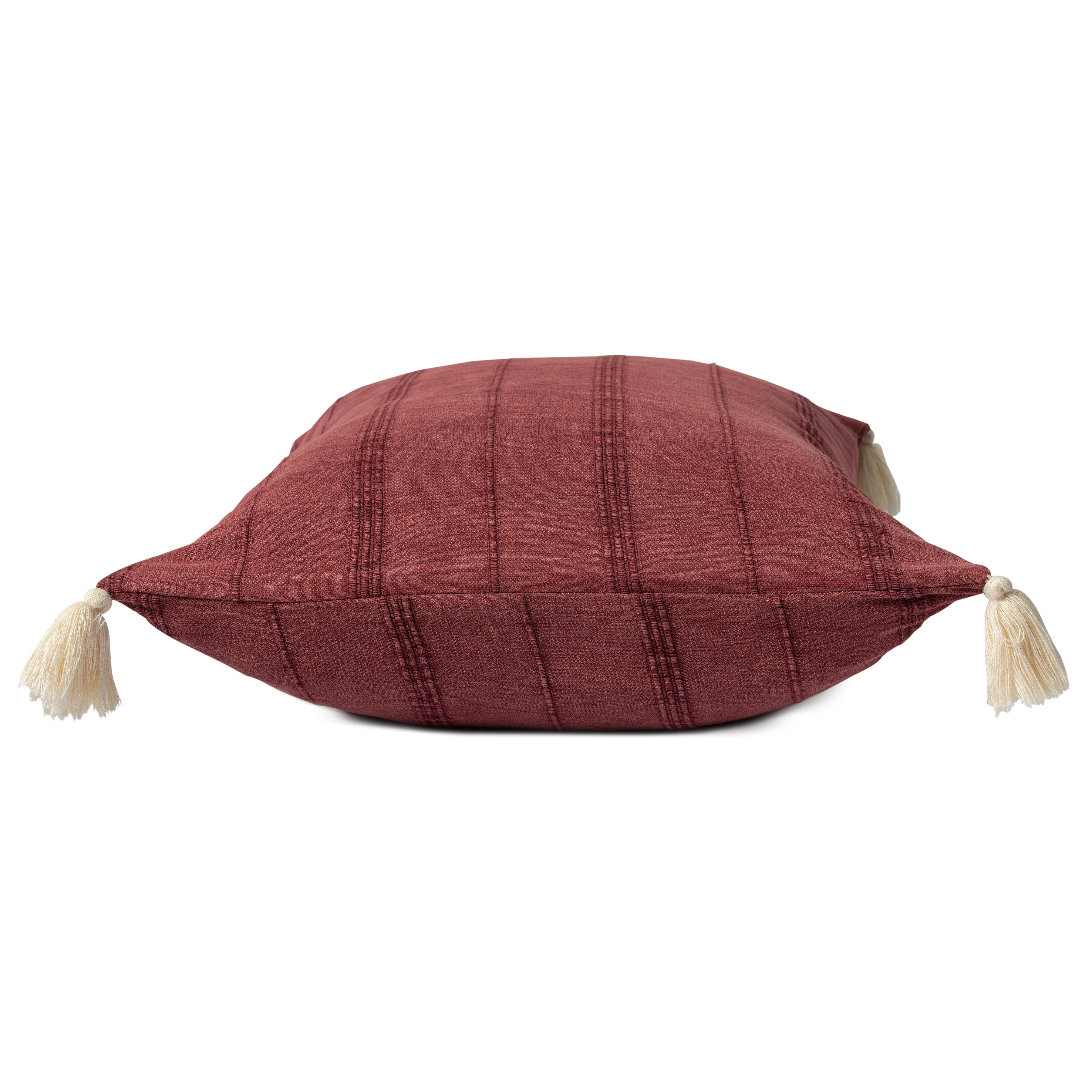 Harlow Hill Sasha 18" x 18" Burgundy Solid Cotton Adult Decorative Throw Pillow Cover