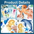 thumbnail image 4 of Ocean Sea Animals Wall Decals Stickers, 4Sheets Under The Sea Wall Stickers Fish Turtle Jellyfish Ocean Creature Decals for Kids Bedroom Bathroom Nursery Decor, 4 of 7