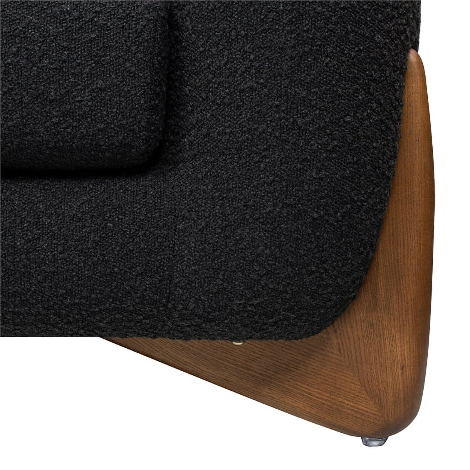 Jennifer Taylor Home Alpine 90.5" Modern Scandinavian Boucle Minimalist Round Arm Sherpa Sofa, Ebony Black