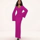 thumbnail image 4 of Vestido de Punto Acanalado para Mujer, Acampanada, Ajustado, Holgado e Informal. Rojo Rosa XL, 4 of 7