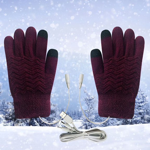 GJX Usb Heated Gloves for Women - Rechargeable Winter Warm Gloves with Touchscreen, Windproof & Stretchy Design - One Size Fits - Perfect for Skiing, Snowboarding & Outdoor Activities