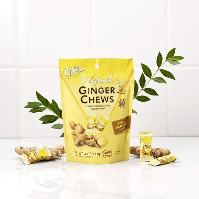 Prince of Peace Original Ginger Chews, 4 oz. – Candied Ginger – Natural Candy Pack – 6 Packs