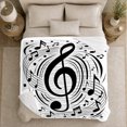 thumbnail image 5 of Abstract Musical Treble Clef Design Swirling Notes Upbeat, Dramatic Artistic Scene, Warm Flannel Blanket for Home Library and Reading Nook, Art Lovers Thanksgiving Gift, Artistic Home Decor, 5 of 9