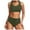 Army Green*, variant on Women's Bikini Sets High Waisted Push Up 2 Piece Swimwear 2 Piece Retro Ruched High Waist Casual Holiday Swimsuit