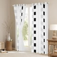 thumbnail image 3 of Homewish Female Men Adults Geometric Plaid Curtains Pack of 2 (42x84 Each),Black White Grey Curtains Blackout,Minimalist Grid Checkered Bedroom Curtains,Luxury Bedroom Decor, 3 of 6