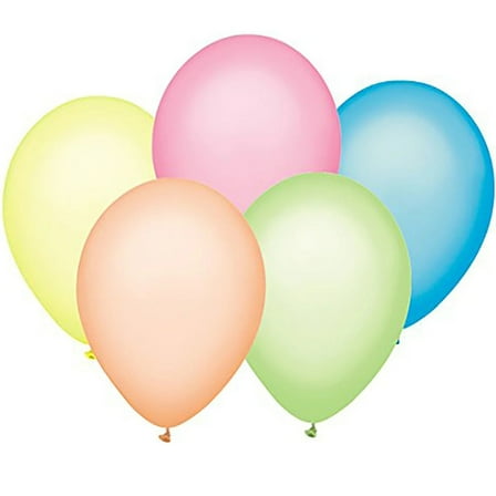 72 Neon Assortment Latex Balloons 12"