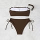 thumbnail image 5 of Conjunto de Bikini de Cintura Alta para las Mujeres Bandaje sin Espalda Sólido Traje de Baño de Dos Piezas con Sujetadores Acolchados Extraíbles, Diseño de Corte Alto para Vacaciones en la Piscina de, 5 of 9
