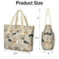 thumbnail image 3 of Tote Bag for Women - Cartoon Corgi and Coffee Shoulder Bag - Large Utility Work Duffle Bag with Zipper Handbag for Travel, Work, Sprots, 3 of 5
