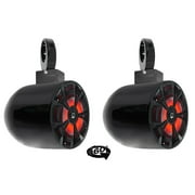 (2) Rockville 700w 6.5" LED 360 Swivel Black Aluminum Wakeboard Tower Speakers