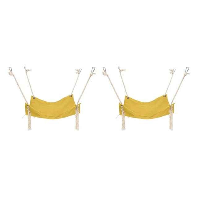 kurtrusly Lit Suspendu pour Rat, Refuge Confortable pour Compagnons Fouettés, Jaune 2Set