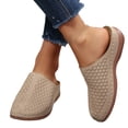 thumbnail image 2 of Domuza Closed Toe Slippers for Women Casual Comfortable Slip on Sandals Summer Casual Walking Platform Slides,Lightweight Non Slip Summer Beach Footwear Beige 5.5（EU-36）, 2 of 6