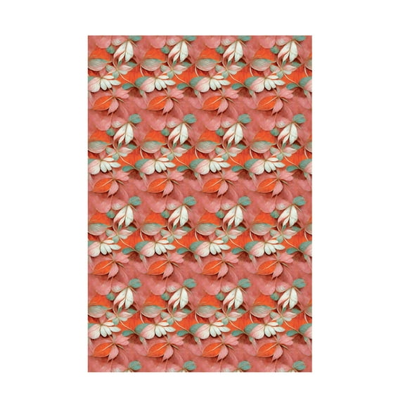 Canvas Wall Art - Treechild 'Orange Floral Pattern' Wall Art for Living Room, Bedroom, or Office D?cor by Trademark Fine Art - 12 x 19 Inches