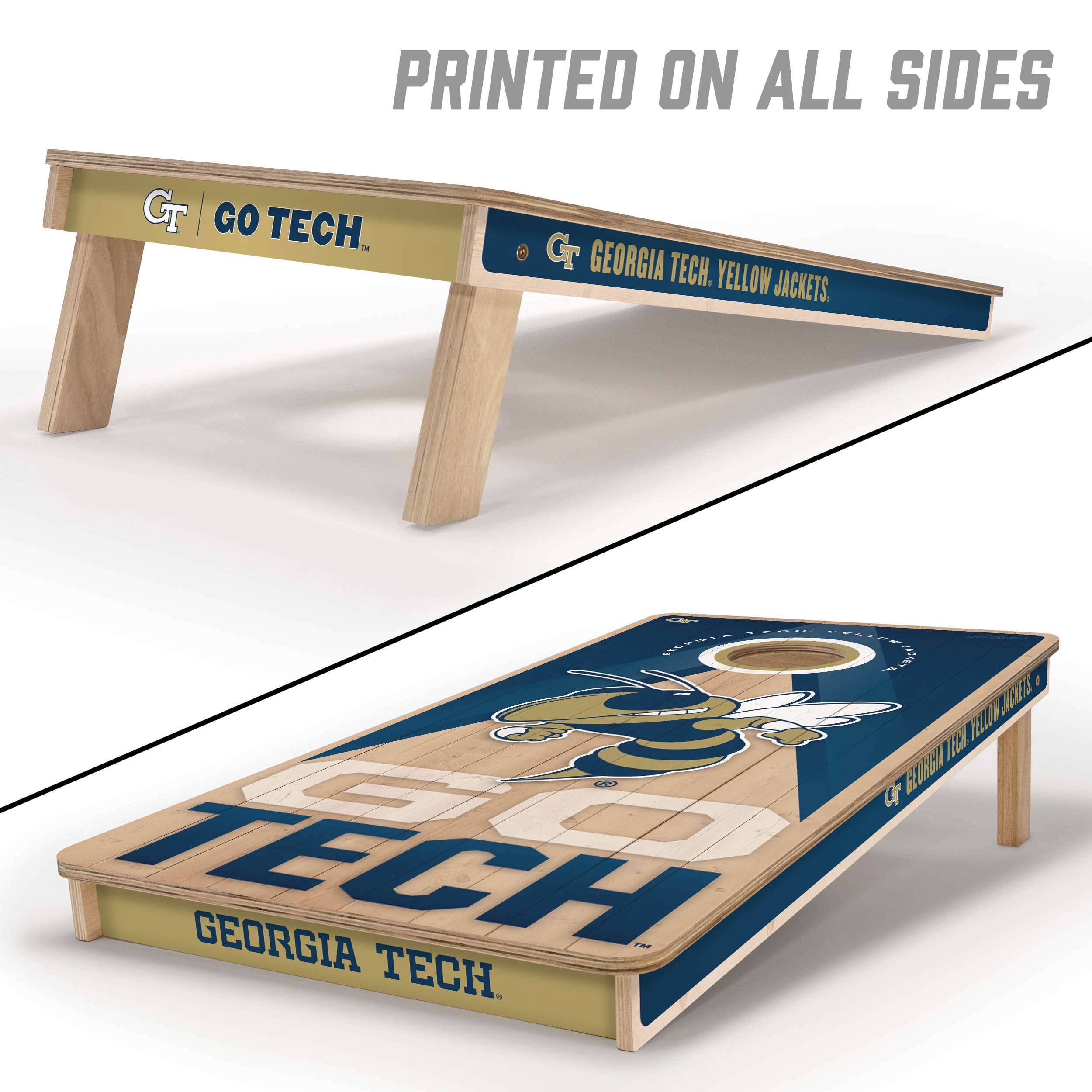 YouTheFan NCAA GT Yellow Jackets 2X4 Slogan Series Cornhole NO BAGS