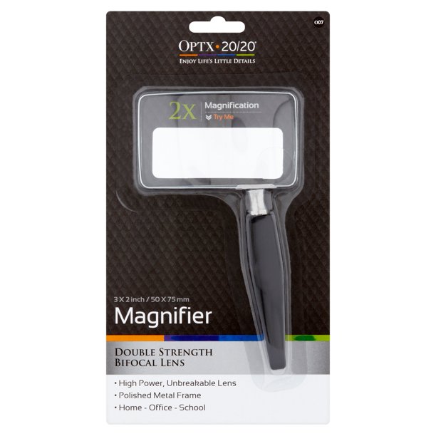 Optx 20/20 Double Strength Bifocal Lens Magnifier