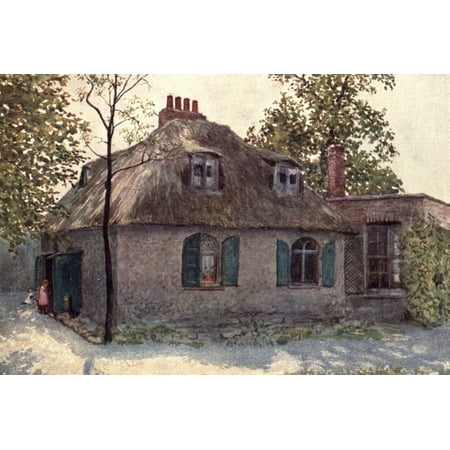 Norman One Light - London Vanished & Vanishing 1905 Cottage nr Paddington Green Canvas Art - Philip Norman (24 x 36)