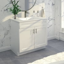 White Shaker Sink Base Bathroom Vanity Ready-to-Assemble Cabinet 36" Width