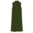 thumbnail image 4 of Fmbrln Dresses for Women Summer Sleeveless Button Turndown Collar Flowy Long Dresses Casual Loose Fit Solid Vacation Beach Sundress, 4 of 5