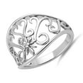 thumbnail image 2 of 925 Sterling Silver Oxidized Platinum Plated Flower Curly Vines Women Valentines Day Gifts Ring, 2 of 4