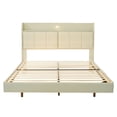 thumbnail image 6 of Queen Size Floating Bed Frame with Storage Headboard, Modern Upholstered Platform Bed with Touch Sensor Night Light and USB Charger, Beige, 6 of 6