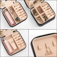 thumbnail image 5 of Travel Jewelry Box With Mirror, Portable Jewelry organizer Display Storage Box for Earrings Rings Necklaces, Jewelry ase for female Girls (Black), 5 of 7