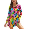 thumbnail image 1 of Smarties! Robe Évasée Nœud Cœur Design Mode Grande Taille Robe Ample Smarties Bonbons Colorés, 1 of 5