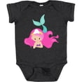 thumbnail image 3 of Inktastic Cute Mermaid, Pink Hair, Green Tail Girls Baby Bodysuit, 3 of 5