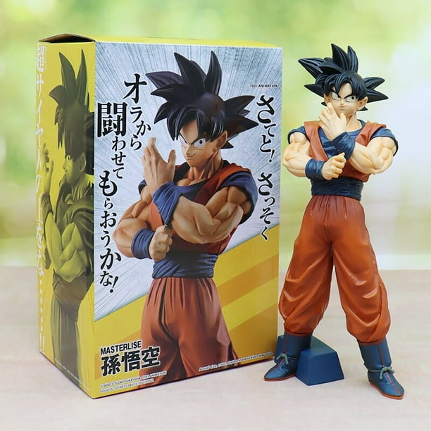 Anime Dragon Ball Z Goku pelo negro de pie PVC figura de acción juguete de modelos coleccionables 27cm zhangyuxiang LED